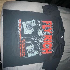 Fly Rich Black Graphic Tee